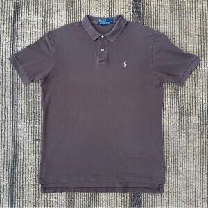 Vintage Polo by Ralph Lauren. Brown polo shirt with pink logo. Men’s large.